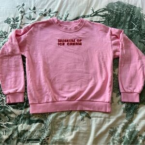Museum of Ice Cream Embroidered Pink Crewneck